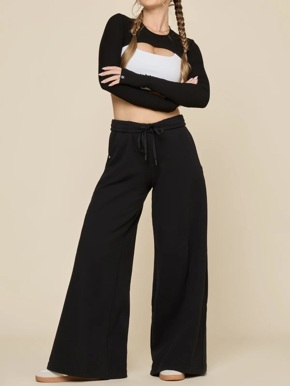 Popflex super wide sweatpants Small black